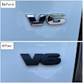 Miniatyrbillede 2 af 4: 2 STK V6 Blackout Emblem Badge Bil Klistermærke Decals Bilskærm