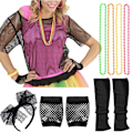 Pikkukuva 1 / 10: Verkkopaitakaulakorusetti 80-luvun set SET M Black M