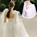 Miniatyrbillede 9 af 10: 1 Par Blondesjal Bryllupskappe DYB IVORY DYB IVORY Deep ivory