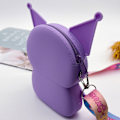 Miniatyrbillede 7 af 10: 1 Stk Kuromi Silikonepung Kawaii Taske SORT SORT