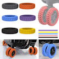 Miniatyrbillede 4 af 10: 4 STK Rejse Bagage Caster Sko Kuffert Hjul Beskyttelse orange