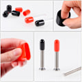 Miniatyrbillede 7 af 9: 100 stk Gummi endehætter Rund skruetrådbeskytter SORT 100 STK black 100pcs
