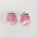 Miniatyrbillede 3 af 10: 10 stk Peach Flat Resin Charms Pendant Peach Charms Frugt 3