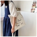 Miniatyrbilde 5 av 10: Lerret Messenger Bag Håndveske HVIT white
