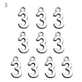 Miniatyrbillede 6 af 10: 10 stk Numbers Pendant Charms Arabiske Tal Pendants 3 3 3