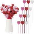 Miniatyrbillede 5 af 7: 5 STK Heart Picks Stick Cake Toppers RØD 3X21CM RED 3X21CM