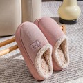 Miniatyrbillede 1 af 7: Vinterfløjl varme hjemmesko i bomuld med antislip lammeuld Bomuldssko pink 38-39