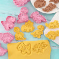 Miniatyrbilde 4 av 10: 8 stk/sett Cookie Cutters Trykkbar kjeksform Stempel DIY Baking