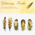 Pikkukuva 1 / 8: Kauniit höyhentarrat Glitter Feather -tarra KELTAINEN yellow