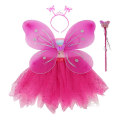 Miniatyrbillede 1 af 6: 4 stk/sæt Børne sommerfugle pandebånd Wings Prinsesse kostume sæt Rose Red/B