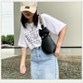 Miniatyrbillede 7 af 10: Lynlås Hundeformet Crossbody-taske PU-læder tegneseriehåndtaske GRÅ grey Puppy-Puppy