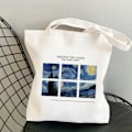 Miniatyrbillede 3 af 10: Lærredsstoftaske Shoppinghåndtaske T T T
