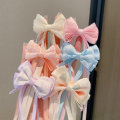Miniatyrbilde 4 av 10: 2stk Sløyfebånd Hårklemme Dusk Streamer Hårnåler ROSA MESH pink mesh-mesh