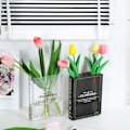 Miniatyrbillede 7 af 9: Bog Blomstervase Bog Form Vase TRANSPARENT transparent