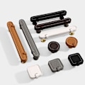 Pikkukuva 3 / 8: Reikäkahva Kaappi Oven kahva MUSTA 4 SET Black 4PcsSet-Set