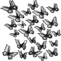 Miniatyrbilde 1 av 5: 3D-simulering dobbel sommerfugl Blondebroderilapp Butterfly
