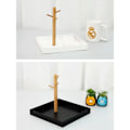 Miniatyrbillede 9 af 10: Trægren Opbevaringsbakke Nøgleophæng SORT FIRKANTIG FIRKANT Black Square-Square