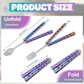 Miniatyrbillede 2 af 10: Butterfly Folding Spoon Gaffel Balisong Træningsværktøj FORK FORK fork
