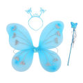 Pikkukuva 1 / 7: 3kpl/ set Lasten perhospääpanta Wings Prinsessa-asusetit Blue