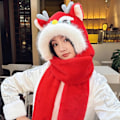 Miniatyrbild 2 av 10: Integrerad Cap Scarf Handskar Beanie Hat Scarf 3 3 3