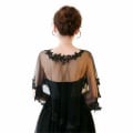 Miniatyrbillede 10 af 10: Blonde sjal Bryllup Cape SORT black