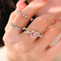 Pikkukuva 5 / 6: 3kpl/ set Epäsäännölliset sydänsormukset Finger Rings GOLDEN golden