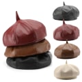 Miniatyrbilde 10 av 10: Dame Beret Beret Cap SVART Black