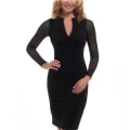 Miniatyrbilde 8 av 9: Mesh bryststøtte Topp Navleeksponert Langermet SORT XL Black XL