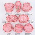 Miniatyrbilde 3 av 10: 8 stk/sett Cookie Cutters Kjeksform Deigstempel DIY Baking
