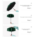 Miniatyrbillede 9 af 10: Automatisk Paraply Parasol Paraply SORT Black