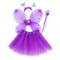Miniatyrbild 2 av 10: 4st/ set Fairy Wing Kjol Princess Kostym Set LILA purple