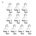 Miniatyrbillede 9 af 10: 10 stk Numbers Pendant Charms Arabiske Tal Pendants 4 4 4