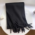 Miniatyrbillede 1 af 10: Vinter Cashmere tørklæde Lange kvast tørklæder SORT Black