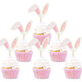 Pikkukuva 2 / 7: 10 kpl Easter Bunny Ears Cupcake Toppers 1 1 1