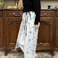Pikkukuva 9 / 10: Pitsikerroksinen sideharsohame Lace Up Ohut pitsihame MUSTA STYLE1 black style1-style1