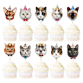 Pikkukuva 9 / 9: Crown Dog Cat Cake Topper Party Cupcake Toppers CAT CAT Cat