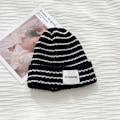 Miniatyrbillede 1 af 9: Strikket hue uldhue SORT Black