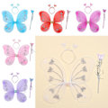 Miniatyrbillede 5 af 7: 3 stk/sæt Børne sommerfugle pandebånd Wings Prinsesse kostume sæt Blue