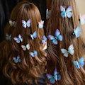 Miniatyrbillede 3 af 8: Mesh sommerfugle-hårclips Dobbeltlags sommerfugle-sideklemme 2 2 2