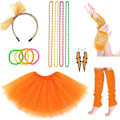 Pikkukuva 1 / 10: 80-luvun Fancy Dress Accessories Set Naisten Set ORANSSI Orange