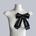 Miniatyrbillede 6 af 9: Broderet stof Patch Flower Cloth Sticker SORT Black