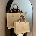 Miniatyrbilde 3 av 10: 1 Stk Filt Skulderveske Messenger Bag KHAKI LARGE KHAKI LARGE khaki large