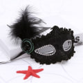 Miniatyrbilde 1 av 10: 1 Stk Princess Mask Maskerade Mask SORT SORT black