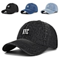 Miniatyrbillede 7 af 10: NYC Broderi Baseball Caps Distressed Faded Hats SORT black