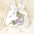 Miniatyrbilde 5 av 10: Brodert blomsterpose med snøring Godterioppbevaringspose 2 2 2