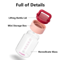Miniatyrbillede 5 af 8: Høj Borosilikat glasflaske Borosilikatglas Juice Cup pink 280ml