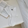 Miniatyrbillede 1 af 10: Kærlighed Broderi Lolita Strømper Tynde Dame Sokker HVID 1 HVID White 1