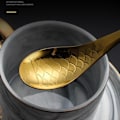 Miniatyrbillede 5 af 10: Dessertske Forgyldt ske SORT L Black L