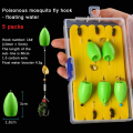 Miniatyrbilde 1 av 10: 5 pakker/boks fiskeagnsett fiskesluk STIL 1 FLYTESTIL 1 Style 1 float