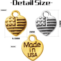Miniatyrbillede 3 af 5: Hjerteformede Charms American Flag Charm Hjerteformede øreringe